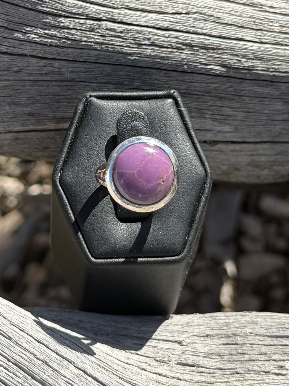 Sterling Silver Purple Phosphosiderite Ring Size 5